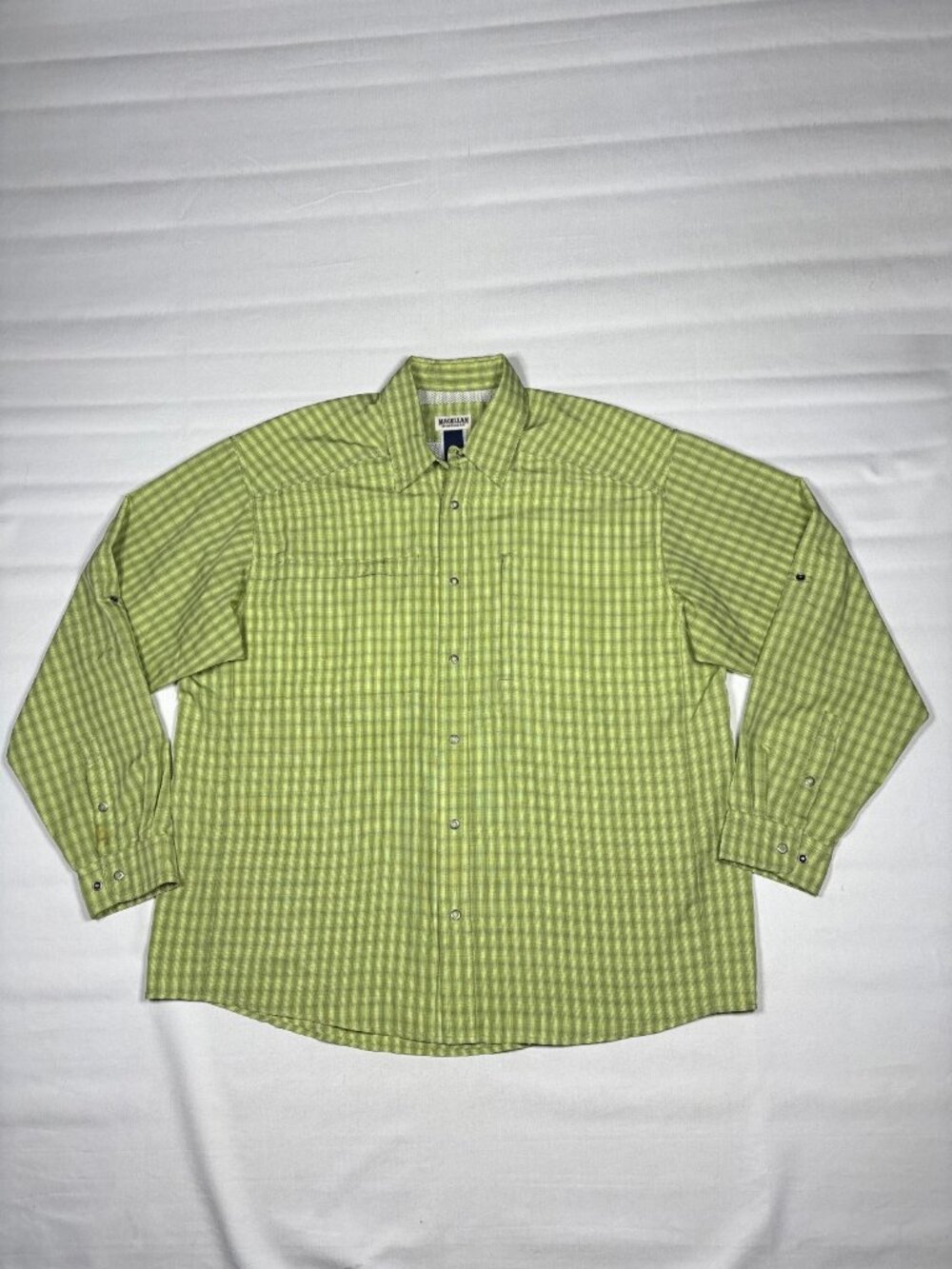 Magellan No Fly Zone Mens XXL Fishing Shirt Insect Repellent Green Plaid Vented